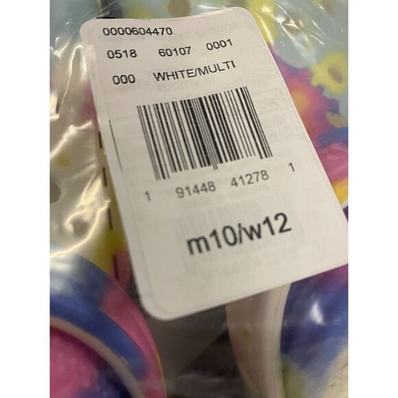 Crocs Shoes Unisex Men 10 Women 12 White Multi Tie Dye Graphic Clogs Slip On NWT main image 7